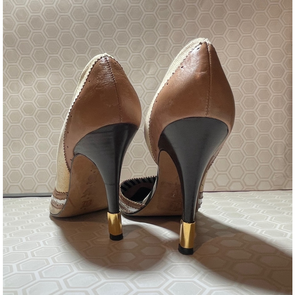 Women's L.A.M.B. Heels Beige & Brown size 9 - Picture 6 of 11